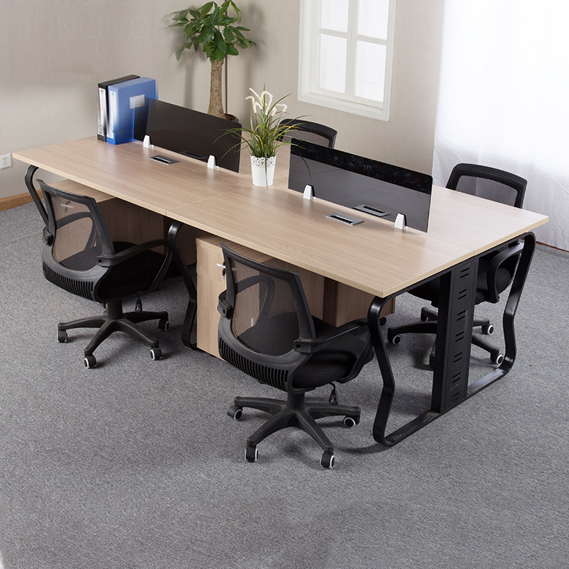 Screen Desk Four Office Furniture Staff Desk Chair Portfolio Brief Modern Employee Table