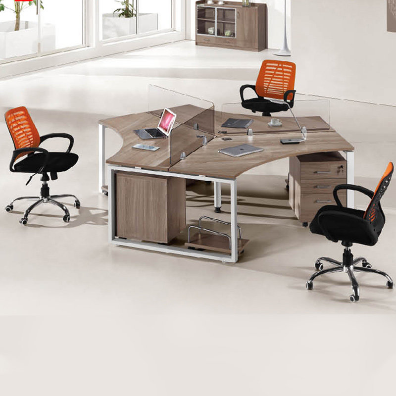 Desk and chair combination 3 person screen computer desk minimal modern staff desk staff card staff computer desk