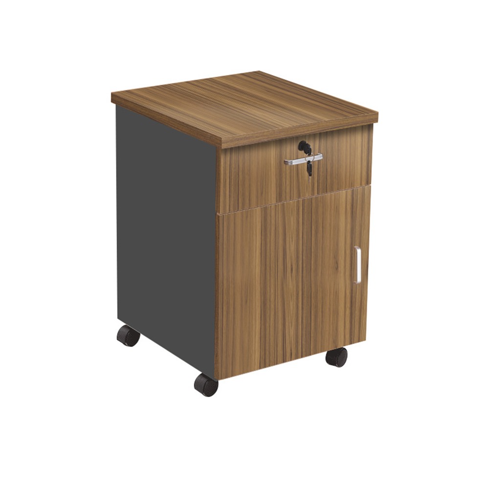 Office table Lower cabinet mobile wood grain active cabinet Three drawers with lock small cabinet