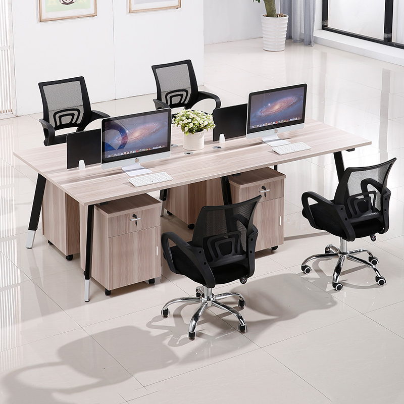 Desk brief about modern employee computer desk single position working position double staff card holder 4 people desk