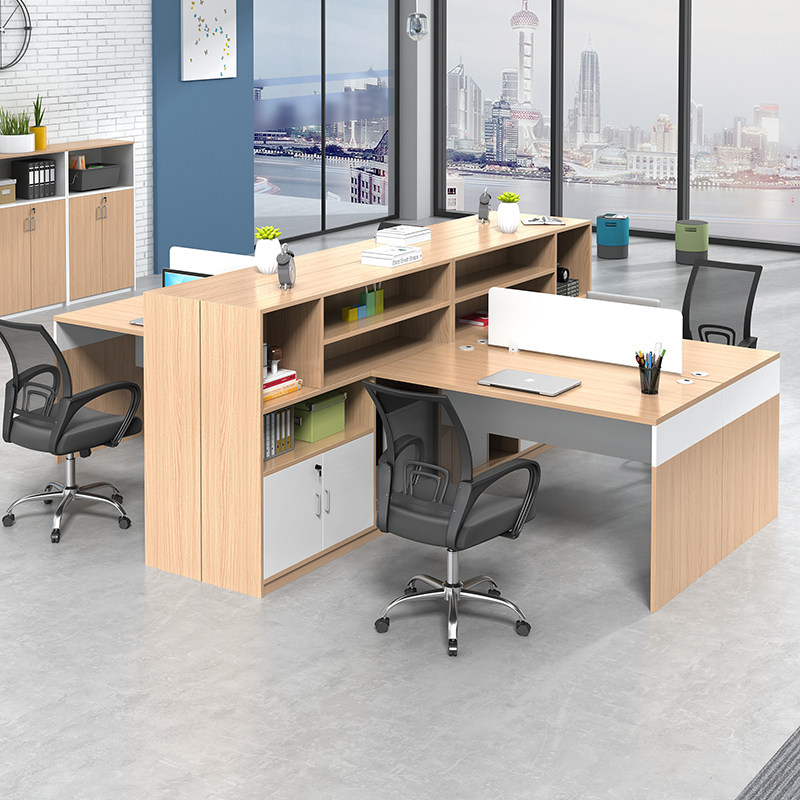 Desk staff Computer table and chairs combination minimalist modern employee single position screen 2 4 6 people Partition Cassette-Taobao