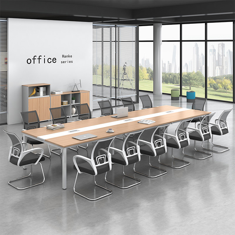 Conference table long table simple and modern negotiation reception desk and chair wooden office furniture bar table desk and chair combination