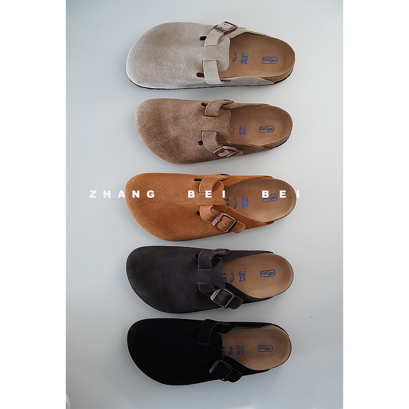 25 New Flat Comfortable Slip-On Closed-Toe Round-Toe Simple Blogger-Style Birkenstock Cork Slippers for Women