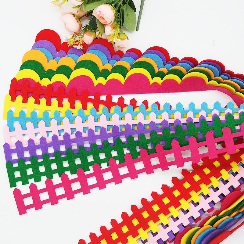 Kindergarten environment decoration wall sticker Non-woven wave bar railing blackboard newspaper photo frame decal edge strip border wall sticker