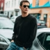[Ưu đãi đặc biệt] áo len nam phiên bản lỏng cổ tròn áo len chui đầu mùa thu xu hướng áo len nam 81158 - Kéo qua Kéo qua