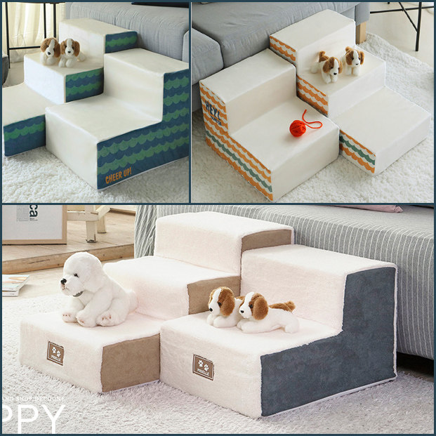 Korean pet dog stair climbing sponge step bed climbing ladder small dog mat dog climbing high cat dog