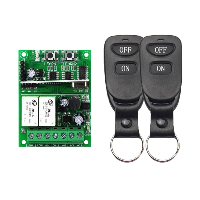 DC 12V-48V通用宽电压2路接收器 遥控开关 灯具 门禁车库道闸电机