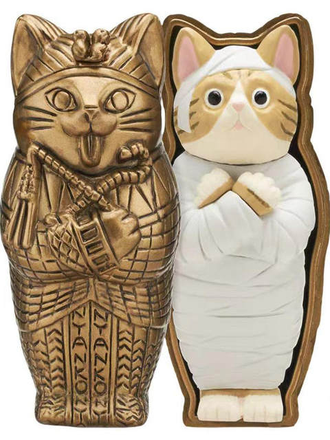 Genuine KITAN Egyptian Pharaoh Mummy Cat New Color Gacha Coffin Zombie Cat Ornament