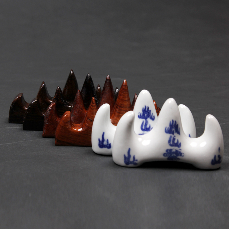 Wenfang Four Treasure pens Black Catalywood Wool Pen Holder Pen Hang Red Wood Solid Wood Ceramic Pen Hill Brush Calligraphy Supplies