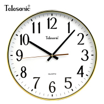 TELESONIC Uranus 14 INCH SILENT WALL CLOCK LIVING ROOM modern simple QUARTZ CLOCK watch clear WALL-mounted WATCH
