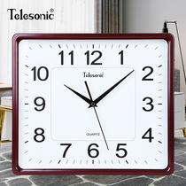 TELESONIC Uranus LIVING ROOM silent wall clock Simple modern office wall watch square large character quartz clock