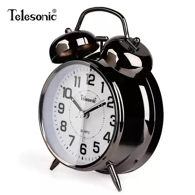 TELESONIC Uranus bell alarm clock fashion creative students simple bedside clock mechanical metal alarm clock