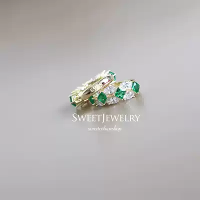 French retro small ear buckle ear ring female niche design temperament wild fashion silver plated 14k gold earrings