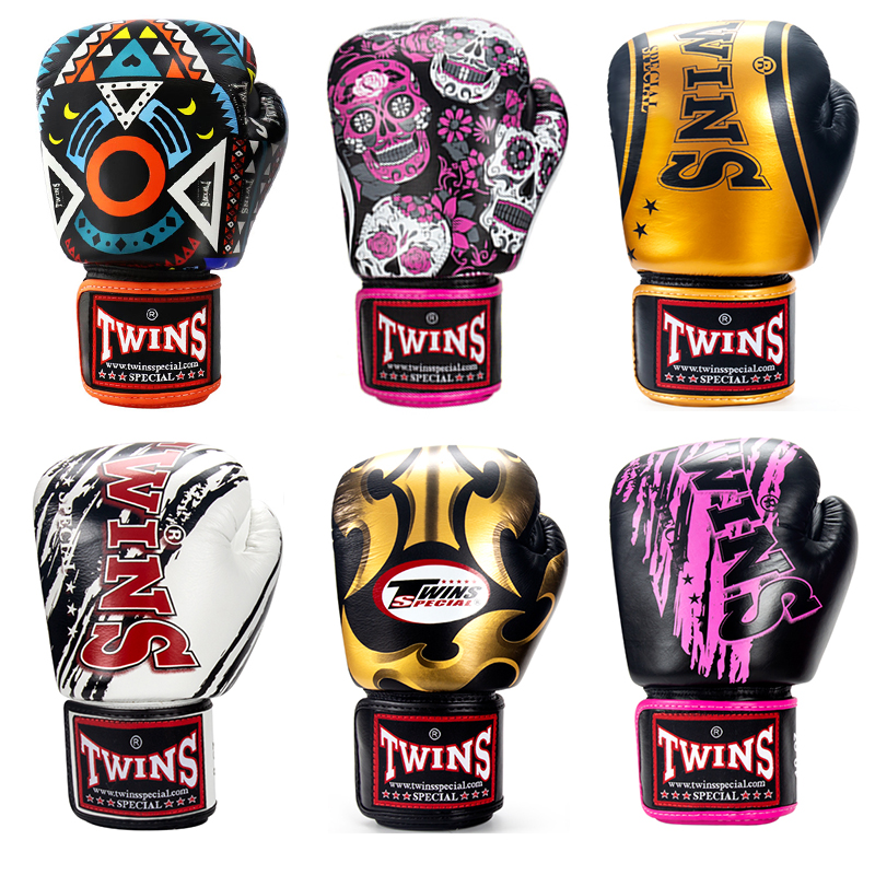 twins boxing set Thai boxing gloves male and female adult training competition Muay Thai Sanda Fighting Leather