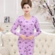 Quần áo cotton mùa thu quần dài trung niên nữ mẹ đồ lót nhiệt trong cổ áo cao phần mỏng kích thước lớn áo len cotton cũ