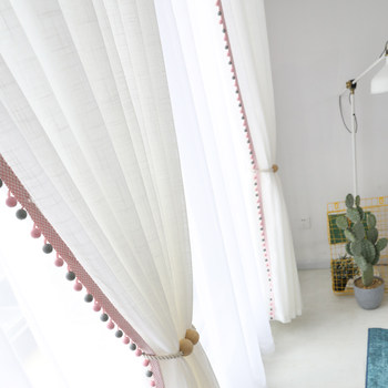 Customized blue and gray japanese style living room balcony curtains