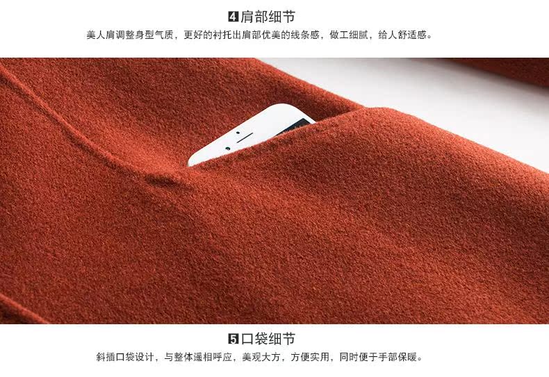 Áo khoác len cổ cho người già và trung niên Áo len cashmere hai mặt 2018 mới quần áo len cashmere hai mặt mùa thu áo ấm nữ