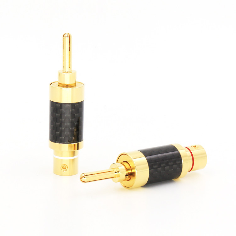 CF-202(G) Gold-plated Black Carbon Fiber Banana Plug Carbon Fiber Speaker Horn Banana Head