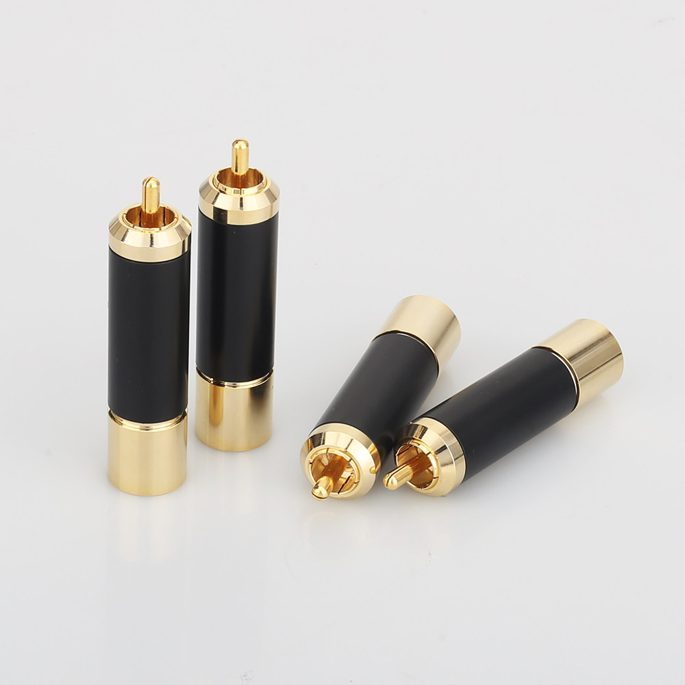 OEM fever audio pure copper gold-plated rrrca lotus plug audio cable signal line coaxial AV terminal block