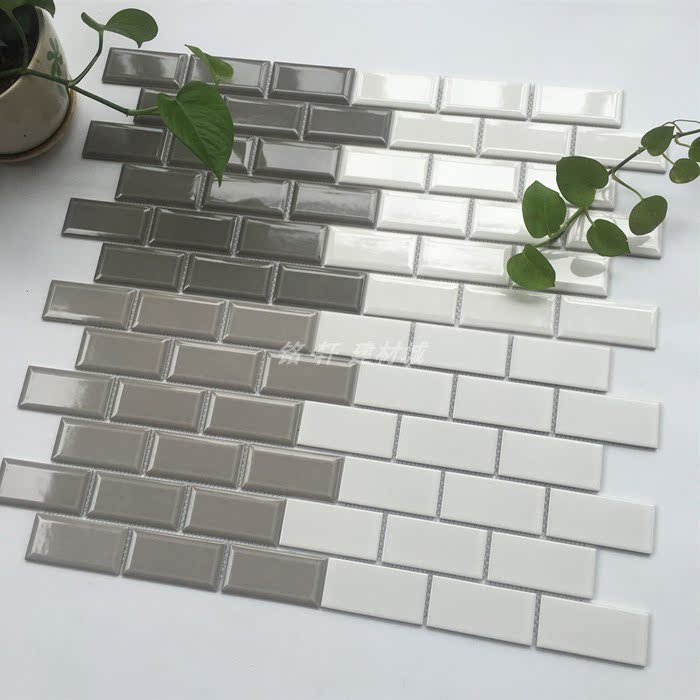 Tile mosaic tunnel brick Bathroom powder room kitchen background wall brick Long straight seam I-shaped wall brick