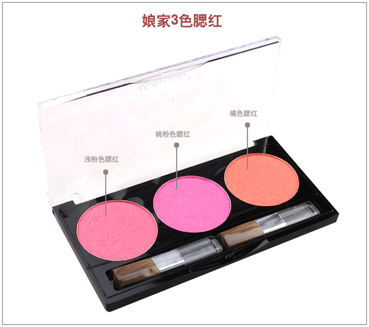Xuất ~ Niang ba màu sửa chữa phấn má hồng Sáng đỏ + hồng + cam pop Gửi 2 cọ - Blush / Cochineal phấn má gogo tales