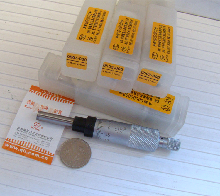 Green volume straight-in-type differential head 0-25 * 0001m m micrometer gauge cargo number 0503-030-000