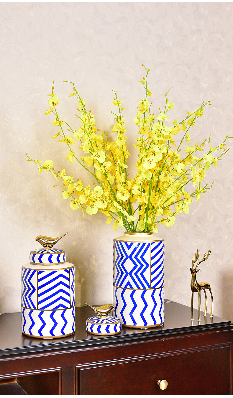New Chinese style ceramic storage tank light key-2 luxury furnishing articles sitting room porch TV ark of tea table to receive as cans of soft adornment ornament