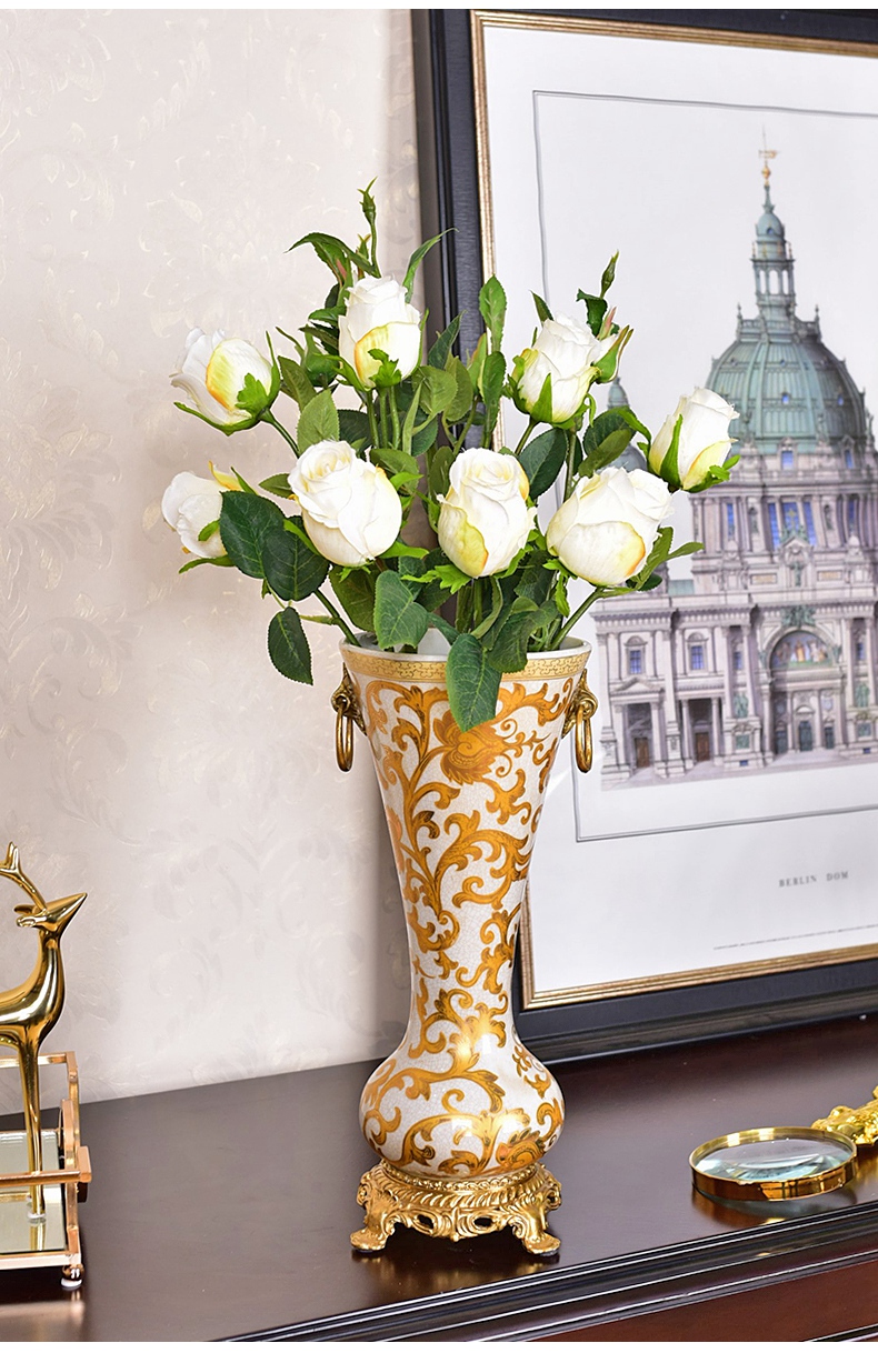 American ceramic dry flower arranging flowers, vases, the sitting room porch TV cabinet table decorations furnishing articles version into tea table