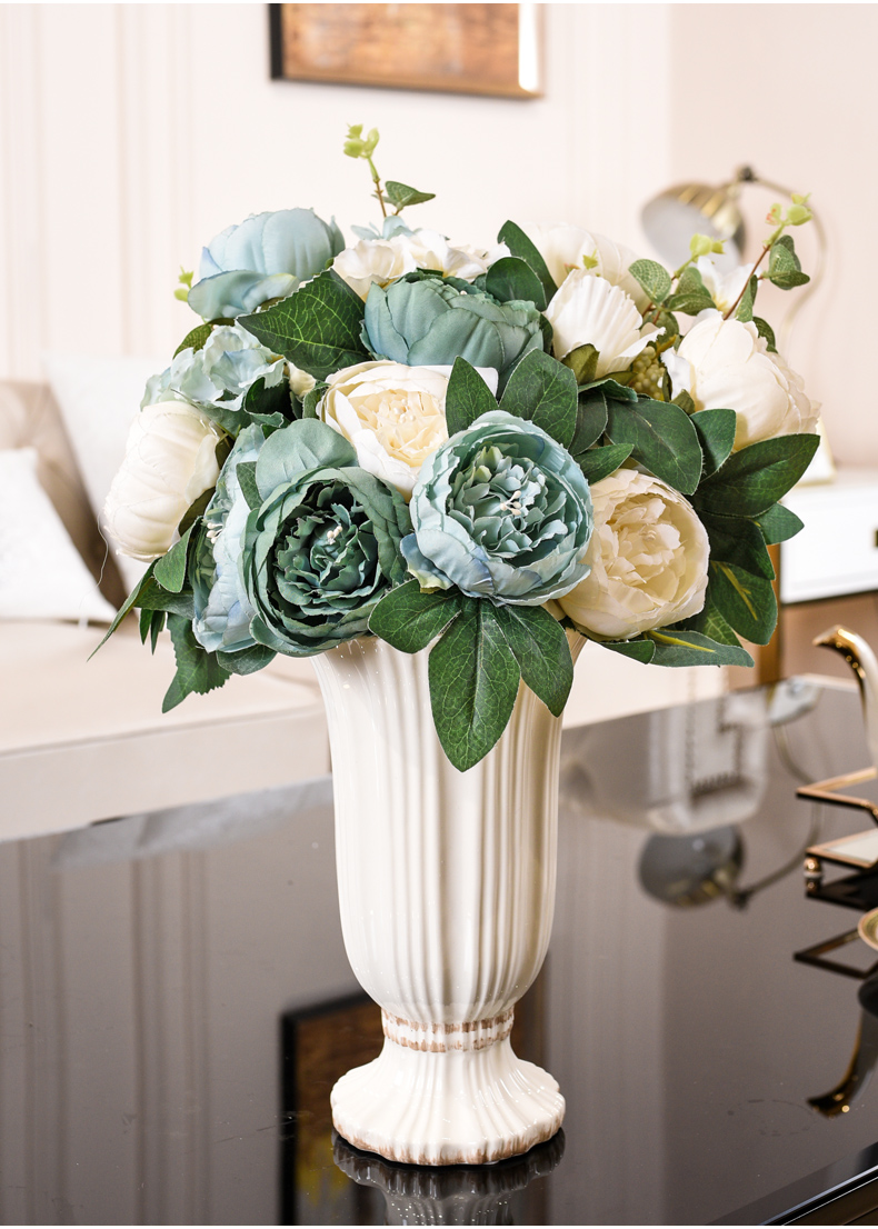 Contracted and I white ceramic vase north European style living room TV cabinet table dry flower arranging flowers decorative floral decorations