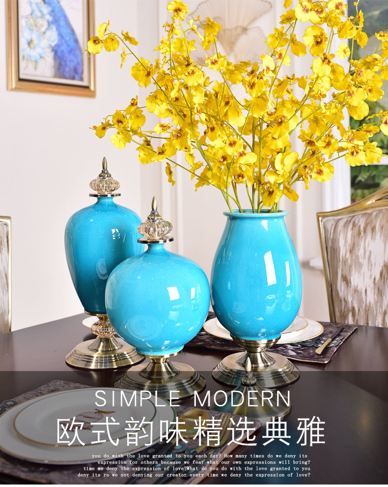European ceramic vase wine TV ark, furnishing articles sitting room porch table dry flower simulation flowers flower arrangement American act the role ofing is tasted