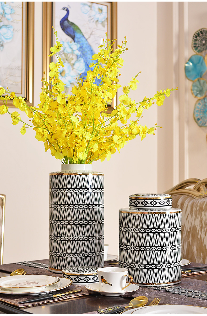 American ceramic light key-2 luxury furnishing articles simulation flower vase suit I sitting room adornment porch decoration flower arrangement