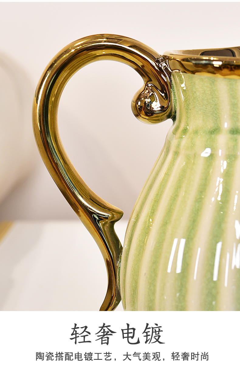 Light European - style key-2 luxury ceramic vases, I and contracted sitting room tea table table floral household decorations TV ark, furnishing articles
