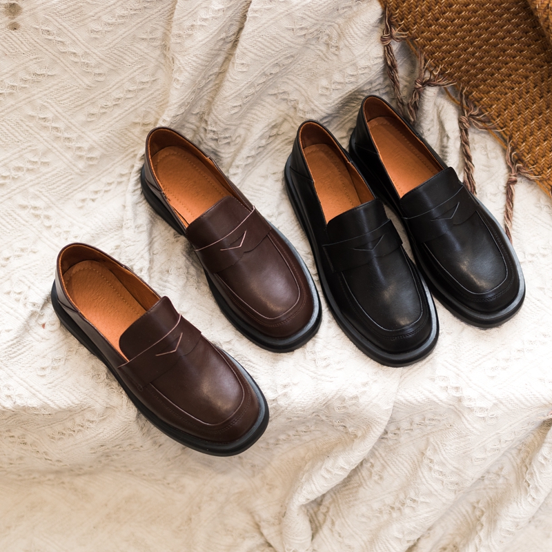 Seven steps forest JK uniform small leather shoes 2022 spring new academic style two wear flat Lefu women's shoes winter