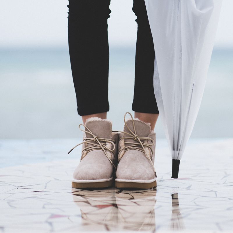 Seven Step Forest) Smile in full bloom) winter literary cow suede flat lace up snow boots short boots plus velvet female T