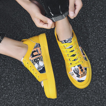 Spring 2022 New mens shoes Han version Trend casual hip hop Hip Hop Shoes 100 Hitch Yellow Tide Shoes Low Helper Shoes