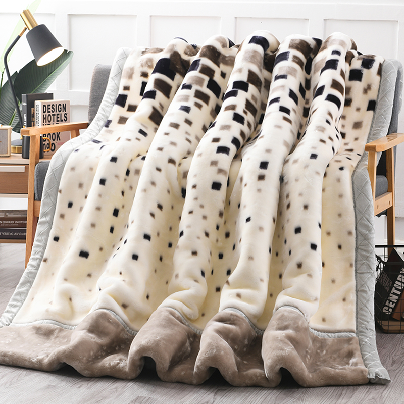 Blanket quilt thickened winter warm 10 catties 12 student dormitory single double double layer winter coral fleece blanket