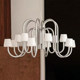 Danish Apollo Bauhaus designer villa living room with chandelier, clothing store, glass restaurant, staircase corner