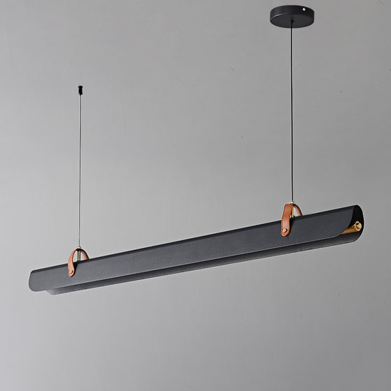 Minimalist Restaurant Chandelier New Model Light Luxury Black Island Bar Office Extra-Long 2m Front Desk Linear Light