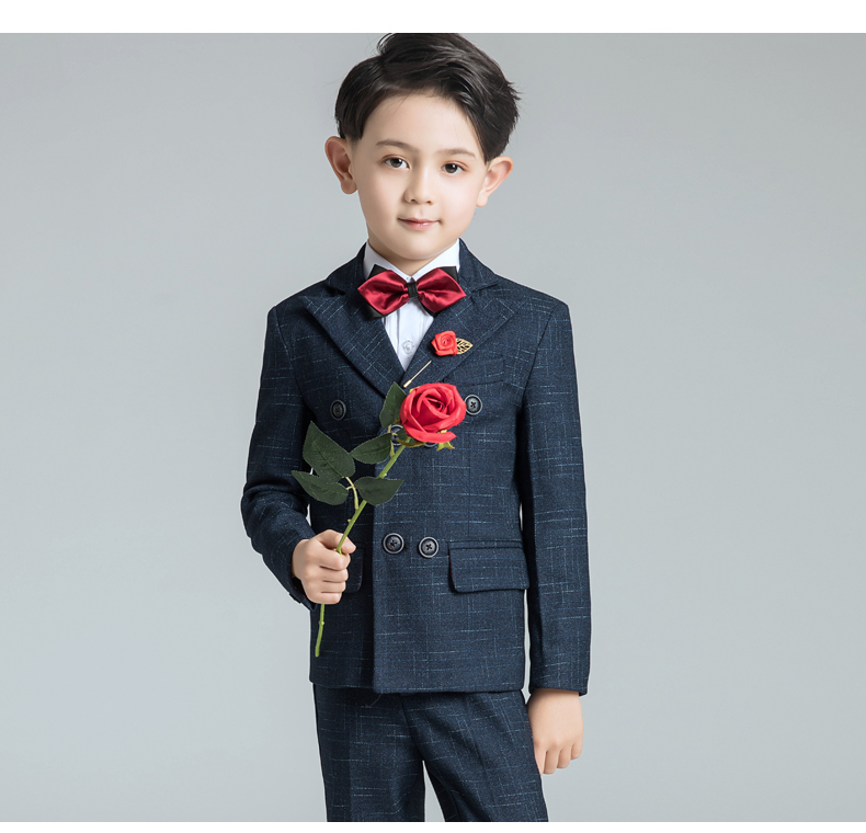 Hoa cô gái ăn mặc nam piano trang phục hoa cô gái hiệu suất quần áo phù hợp với cậu bé phù hợp với bộ vest nhỏ trong mùa thu lớn trang phục đi tiêc trẻ em cao cấp