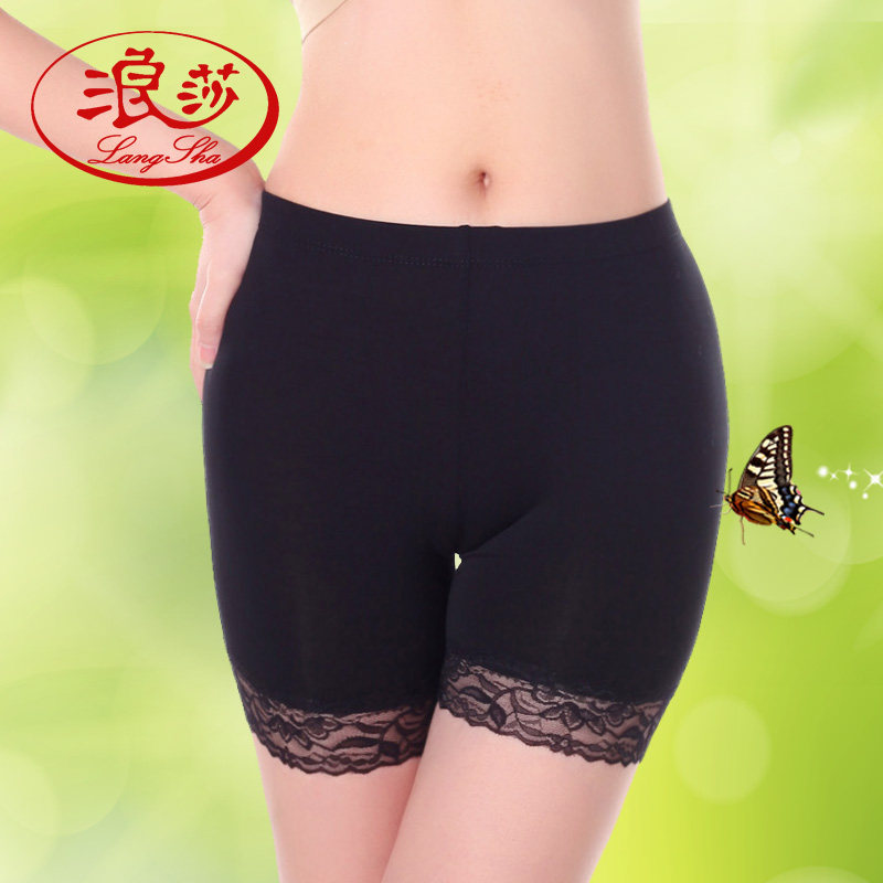 Langsha safety pants women's anti-running lace women's three-point insurance pants safety pants large size bottoming shorts