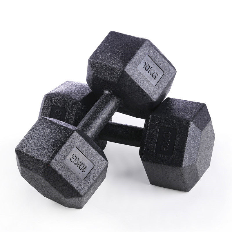 Hexagonal fixed dumbbells foot heavy 5kg10kg 20kg men home fitness equipment Ms. Yaling students