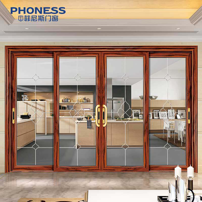 Finis new elegant and elegant two-track sliding door custom gold
