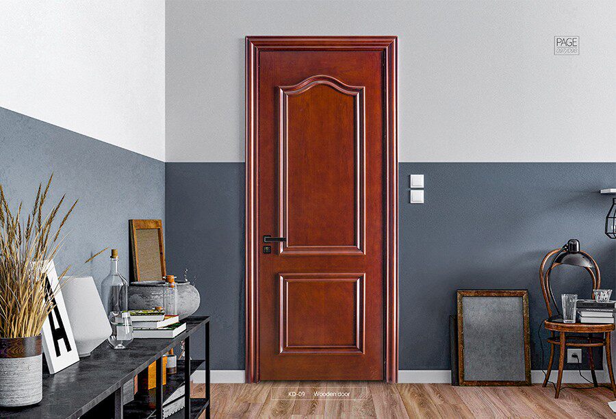 Open wooden door solid wood paint door-KD09(American style)