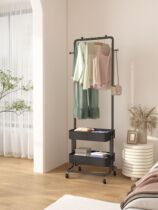 Qingfei Shangpin mobile clothes hanger trolley coat rack bedroom clothes rack household clothes drying rack bathroom storage rack