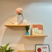 Qingfei Shangpin solid wood wall storage rack above the sofa wall display rack shelf living room wall decoration shelf