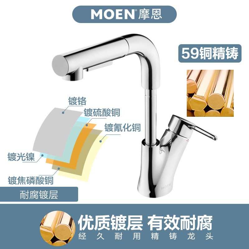 GN89124 Kerry single-hole single-handle pull-out surface basin tap (liftable)