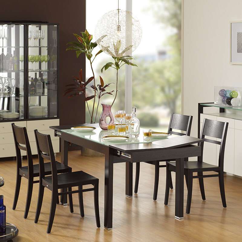Red Apple Furniture Minimalist Modern Home Dining Table And Chairs Combined telescopic R211-42 Surprisingly Home