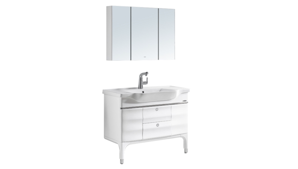 Floor-type bath cabinet in the shape of a floor