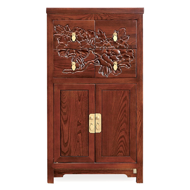 Century-old imprint containing cabinet edge cabinet solid wood corner cabinet elm cupboard tenon and Chinese style