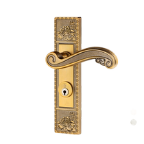 Top solid door lock Chinese style minimalist bedroom door door door door door door door imitation ancient Chrysanthemum Brown Ancient Bronze Right